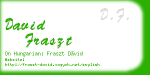 david fraszt business card