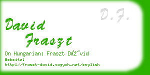 david fraszt business card